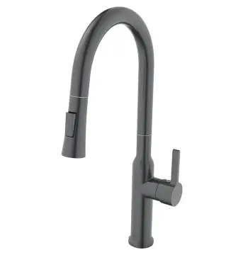 Смеситель для кухни Mixxus Premium PULL 014 латунный, графит, с выдвижным изливом (MI6959)