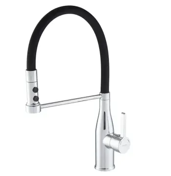 Смеситель для кухни Mixxus Premium Summer 017 латунный хром/черный с гибким изливом (MI6960)