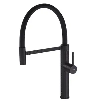 Смеситель для кухни Mixxus Premium Oliwer 017 латунный черный матовый с гибким изливом (MI6966)