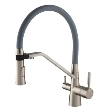 Латунний змішувач для кухні Mixxus Premium Magnet 021 з гнучким виливом під фільтр, колір нержавіюча сталь (MI6976)