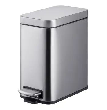 Відро для сміття з плавним закриттям прямокутне MIXXUS PREMIUM QUADRO-TC0105 SS COLOR 5л (колір нержавійка) (MI7062)