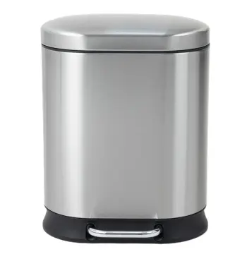 Мусорное ведро с плавным закрытием овальное MIXXUS PREMIUM STRONG-TC0105 SS COLOR 5л (цвет нержавейка) (MI7080)