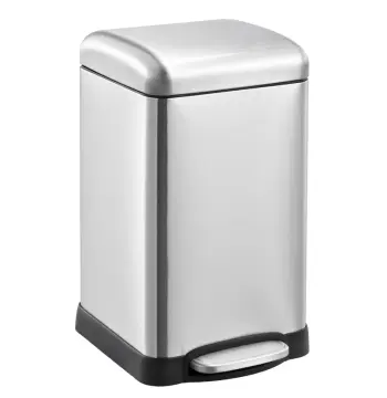 Мусорное ведро с плавным закрытием квадратное MIXXUS STYLE-TC0106 SS COLOR 6л (цвет нержавейка) (MI7092)