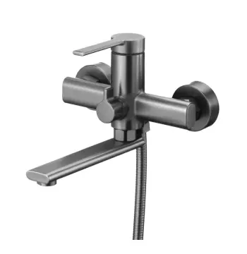 Змішувач для ванни Mixxus Lord 009 Euro Graphite графітовий з коротким поворотним виливом (MI7140)
