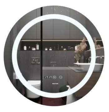 Дзеркало MIXXUS PLAIN MC02-80-CASE з LED Touch, Anti-fog, димером, рег. яскравості, годинником (MI7158)