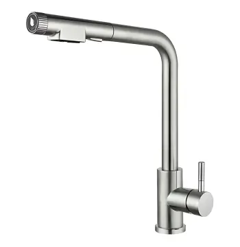 Смеситель для кухни MIXXUS LUX-021 PULL нержавеющая сталь с выдвижным изливом под фильтр (MI8229)