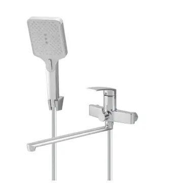 Смеситель для ванны Mixxus Premium Lazar 006 латунный хромированный с длинным поворотным изливом (MI8270)