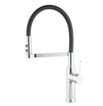 Смеситель для кухни MIXXUS PREMIUM PULL 017 REFL.BLACK латунный черный/хром с гибким изливом (MI8277)