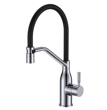 Смеситель для кухни MIXXUS PREMIUM GRAVITY 017 NUT REFL.BLACK (Цвет хром+силик. излив черный) (MI8406)