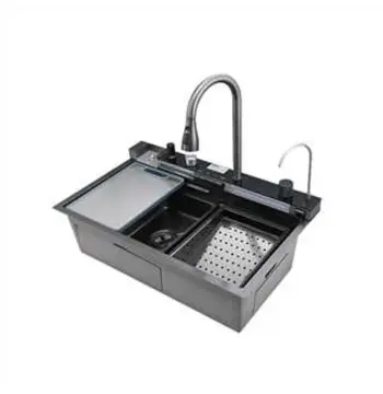 Мойка многофункциональная со встроенным смесителем MIXXUS MH7546-SET-06 MICRO DECOR GRAPHITE из нерж. стали (MI8414)