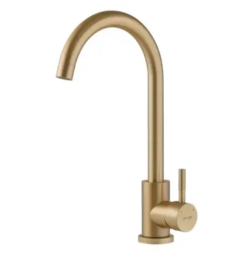 Змішувач для кухні MIXXUS SUS-011 Brushed Gold з нержавіючої сталі SUS304 матове золото з поворотним виливом (MI8435)
