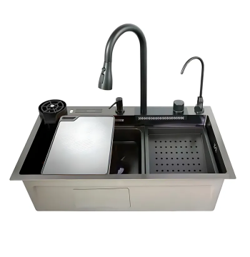 Мойка многофункциональная со встроенным смесителем MIXXUS MH7546-SET-08 MICRO DECOR GRAPHITE из нерж. стали (MI8455)