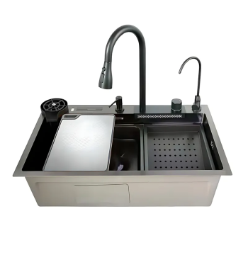 Мойка многофункциональная со встроенным смесителем MIXXUS MH7546-SET-08 DECOR GRAPHITE из нерж. стали (MI8456)