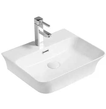 Раковина подвесная-накладная MIXXUS PREMIUM BEVEL-0201 485х410х125mm (отверстие под смеситель, перелив) (MP6480)