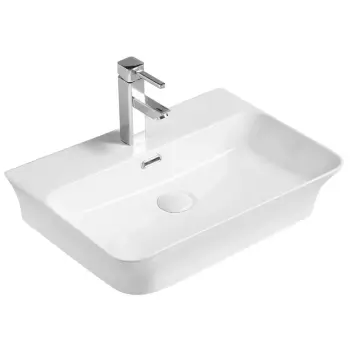 Раковина подвесная-накладная MIXXUS PREMIUM BEVEL-0202 560х415х125mm (отверстие под смеситель, перелив) (MP6481)