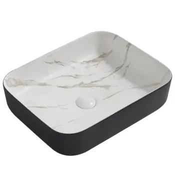 Раковина накладна MIXXUS PREMIUM DIVERSE-0110 MARBLE-BLACK 500х390х130mm (MP6517)