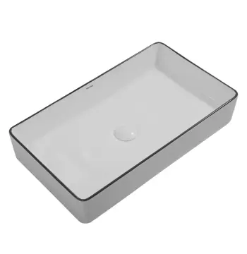 Раковина накладна MIXXUS PREMIUM QUADRO-0107 EDGE BLACK 600х340х110mm (MP6521)