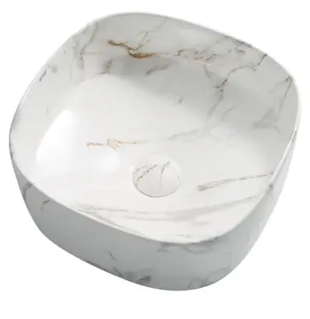 Раковина накладная MIXXUS PREMIUM DIVERSE-0104 MARBLE 370х370х135mm (MP6537)