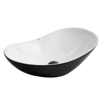 Раковина накладная MIXXUS PREMIUM WAVE-0105 WHITE-BLACK 620х360х160mm (MP6558)