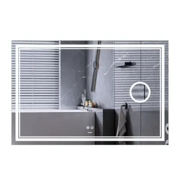 Дзеркало MIXXUS PREMIUM QUADRO MR20-100x70 з LED Touch, Anti-fog, димером, рег. яскравості, лінзою (MP6622)
