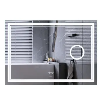 Дзеркало MIXXUS PREMIUM QUADRO MR20-120x80 з LED Touch, Anti-fog, димером, рег. яскравості, лінзою (MP6624)