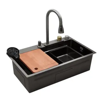 Мойка Mixxus Premium MH7545-SET-02 Nano-Black со встроенным смесителем из нерж. стали (MX1694)