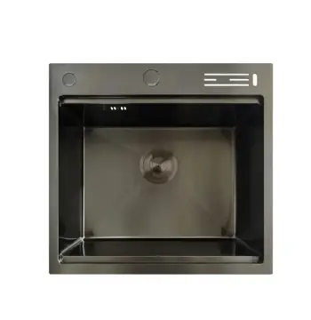 Мойка из нерж. стали MIXXUS MH5050-SK NANO-BLACK со ступенькой для сушилки, с подставкой под ножи (Цвет графит) (MX1940)