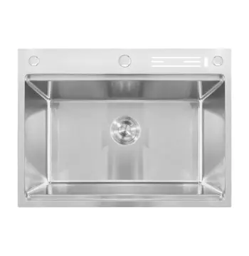 Мойка из нерж. стали MIXXUS MH7050-SK NANO-SILVER (3.0/0.8) со ступенькой для сушилки, с подставкой под ножи (Цвет нерж) (MX1943)