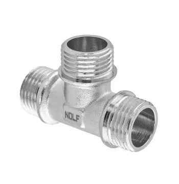 Тройник никелированный NOLF NFC.T06MMM-N-1/2"MMM (NF3101)