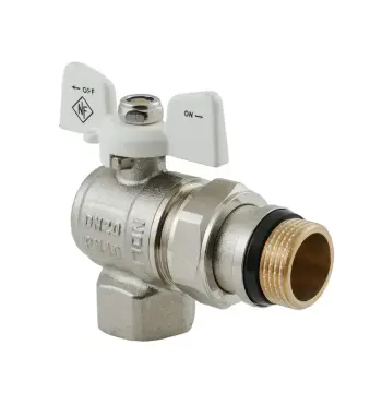 Кран кульовий з американкою Nolf classic NFC.983-08-3/4" FM ГШМ WHITE кутовий "антипротікання" (NF3163)