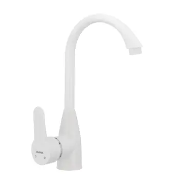 Смеситель для кухни PLAMIX Mario-011 белый из ABS-пластика, однорычажный (PM0014)