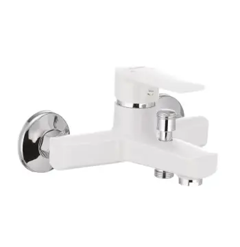 Смеситель для ванны Plamix Oscar-009 пластиковый белый однорычажный (PM0025)