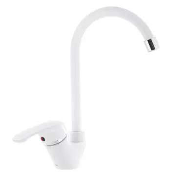 Смеситель для кухни Plamix Afina-011 из ABS-пластика белый, однорычажный, без подводки PM0578 (PM0578)