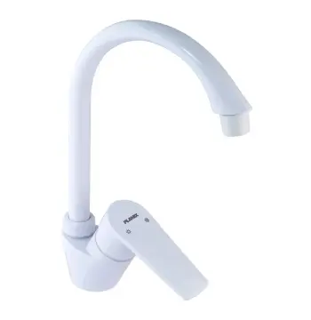 Смеситель для кухни Plamix Oscar-011 из ABS-пластика белый, без гибкой подводки (PM0615)
