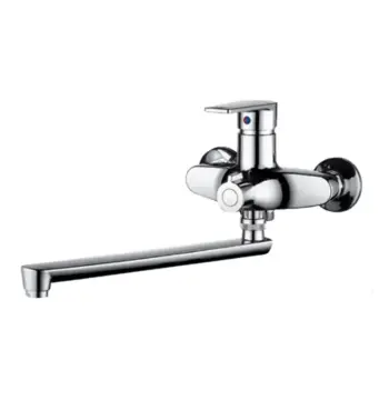Смеситель для ванны Plamix Oscar-006 пластиковый хромированный с длинным поворотным изливом (PM0617)