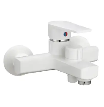 Смеситель для ванны Plamix Leo-009 Euro White пластиковый однорычажный без шланга и лейки (PM0633)