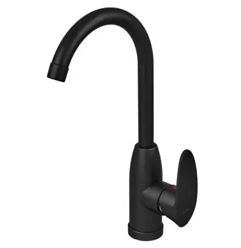 Смеситель для кухни PLAMIX Cezar-011-B SET из ABS-пластика черный матовый с высоким поворотным изливом (PM0668)