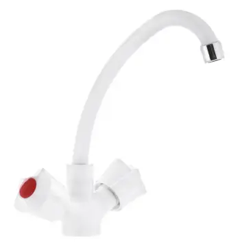 Смеситель для кухни PLAMIX Ama-271 из ABS-пластика белый, двухвентильный PM0696 (PM0696)