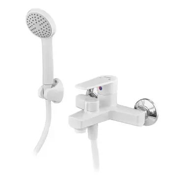Смеситель для ванны PLAMIX OSCAR-009 пластиковый белый с душевым набором (PM0699)