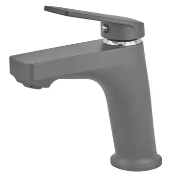 Смеситель для умывальника Plamix Lucas-001 из ABS-пластика графитовый с гибкой подводкой (PM6100)