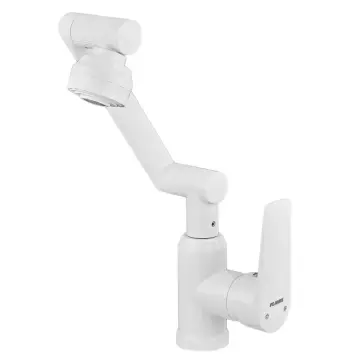 Смеситель для умывальника Plamix Oscar-001-FX SET White пластиковый с поворотным изливом и подводкой (PM6105)