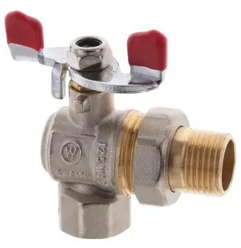 Кран з американкою 1/2" СК червоний кутовий (SK0022)