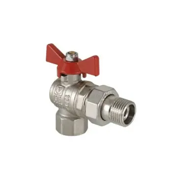 Кран с американкой угловой красный СК 3/4" (SK0025)