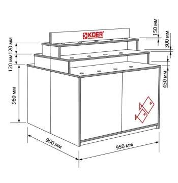 Koer Остров двойной для смесителей H960*950*900 (ST1972)