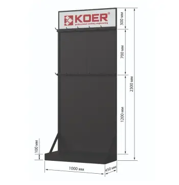 Стенд выставочный Koer ESFD-01 для душевых трапов с задней панелью H2300*1000*450 (ST5641)
