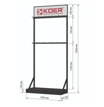 Стенд выставочный Koer ESFD-02 для душевых трапов без задней панели H2300*1000*450 (ST5642)