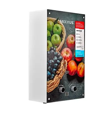 Газова колонка MIXXUS GWH-0310 BASIC GLASS димохідна 10 л/хв (панель зі скла з малюнком) (WH0024)