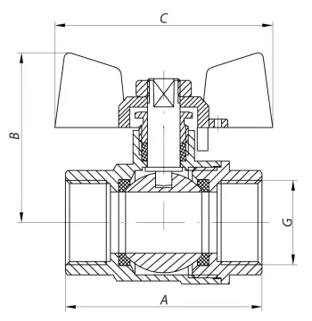 Кран кульовий СК 1/2" ШШ Б/Н (WP0108)