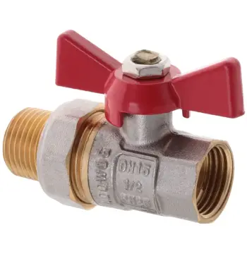 Кран з американкою 1/2" прямий Waterpro червоний (WP0151)