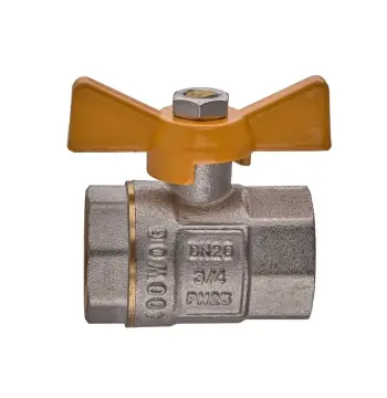 Кран шаровой Waterpro WP602-20FFW-Y - 3/4" FFW ГГМ YELLOW, ручка "бабочка" желтая (WP2890)